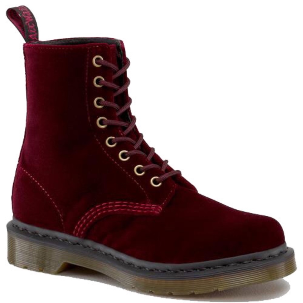 Velvet Burgundy Doc Martins - NWOT